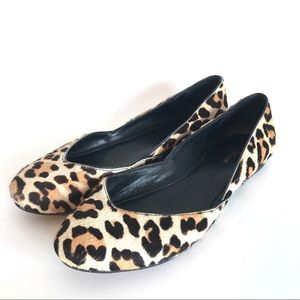 Cole Hahn Fur Leopard Fur Flats (6.5 B)